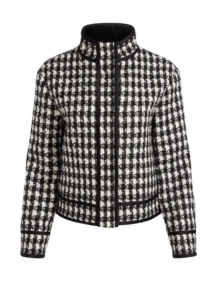 Jackets Coats Women Alice Olivia CORWIN BOAT COLLAR JACKET Blackwhite