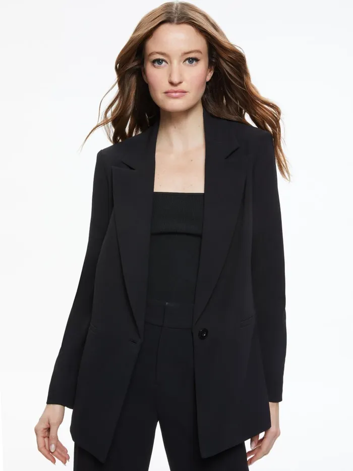 Jackets Coats Women Alice Olivia DENNY NOTCH COLLAR BOYFRIEND BLAZER Black