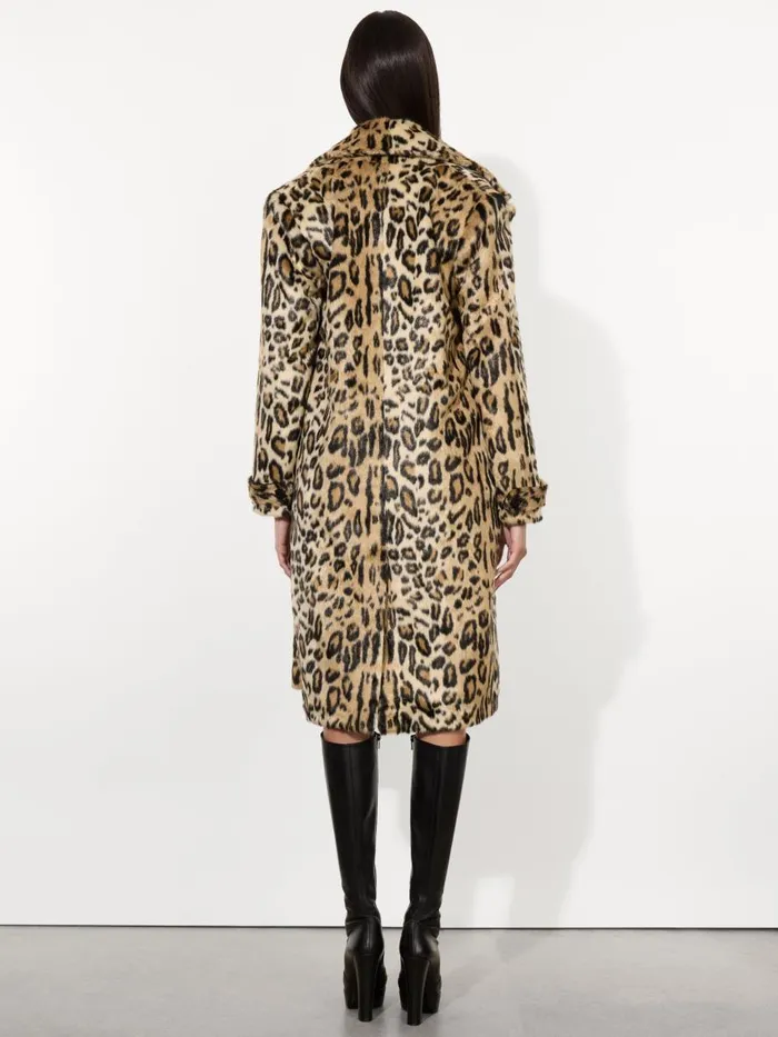Jackets Coats Women Alice Olivia NICHOLAS OVERSIZED DOUBLE BREASTED FAUX FUR COAT Camelblack Jaguar