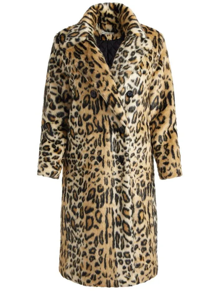 Jackets Coats Women Alice Olivia NICHOLAS OVERSIZED DOUBLE BREASTED FAUX FUR COAT Camelblack Jaguar