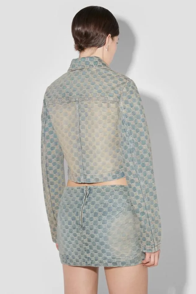 Jacquard Denim Monogram Jacket Blue Women MISBHV Outerwear