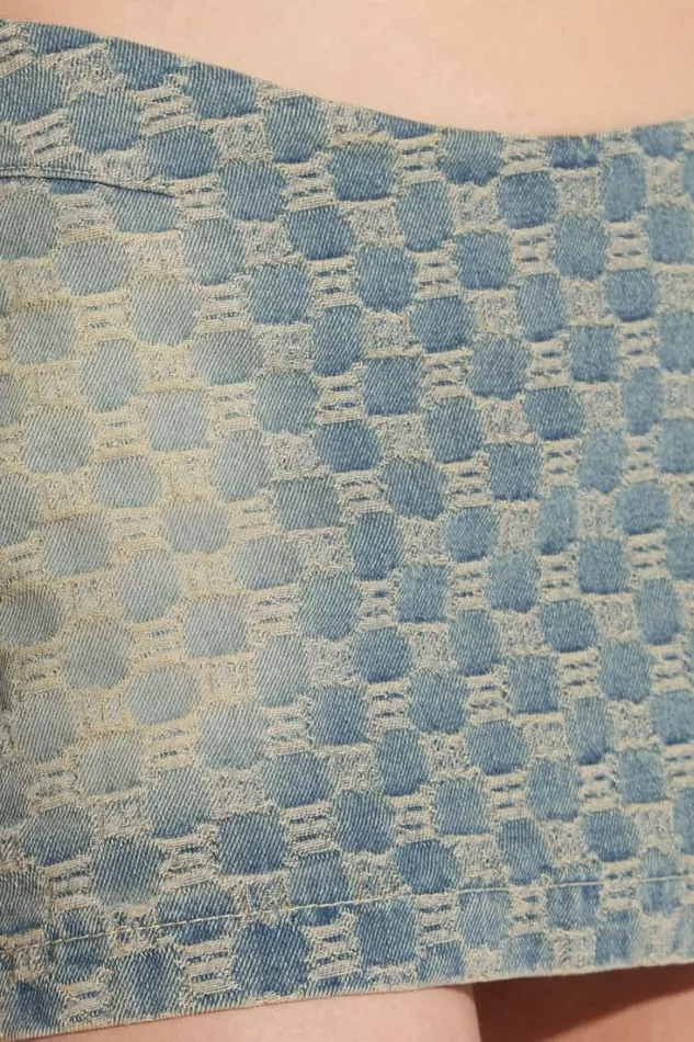 Jacquard Denim Monogram Jacket Blue Women MISBHV Outerwear