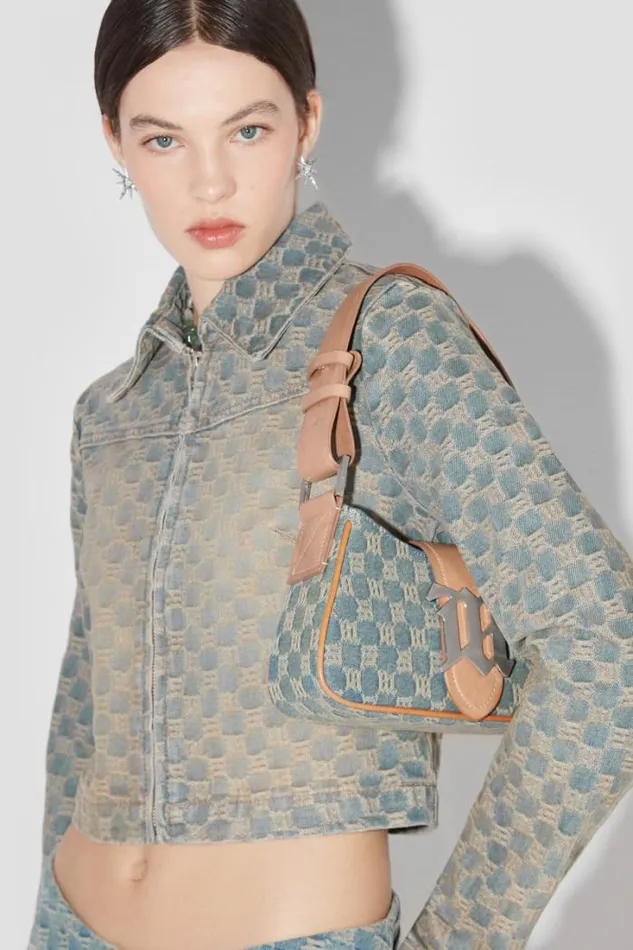 Jacquard Denim Monogram Jacket Blue Women MISBHV Outerwear