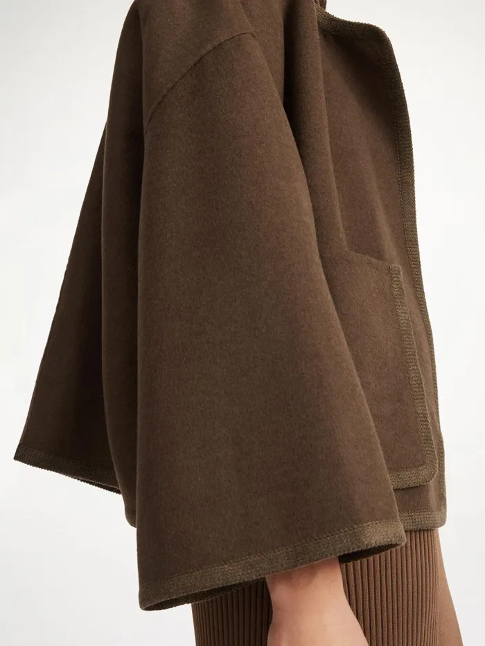 Jacquie Wool Jacket Shitake Women By Malene Birger Coats and Jackets