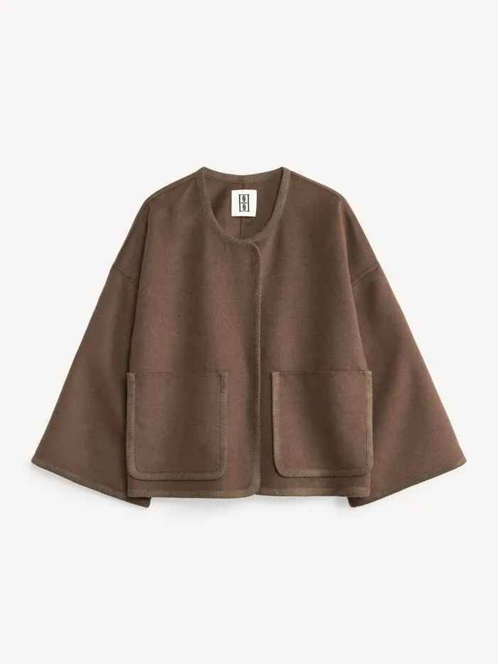 Jacquie Wool Jacket Shitake Women By Malene Birger Coats and Jackets