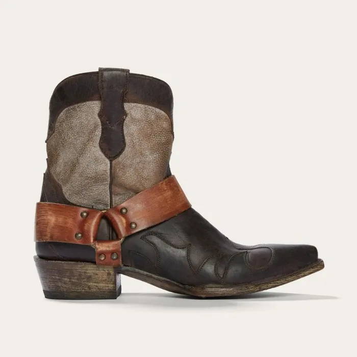 Jade Harness Ankle Boot Brown Women Stetson Shorties