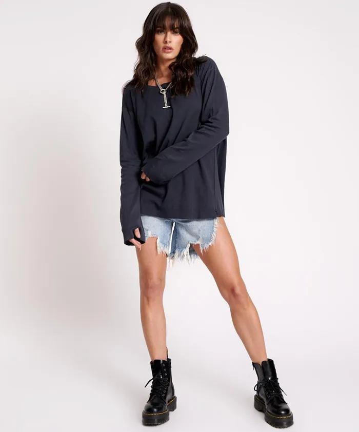 JAGGER BOYFRIEND LONG SLEEVE TEE Women One Teaspoon Tees and Tanks