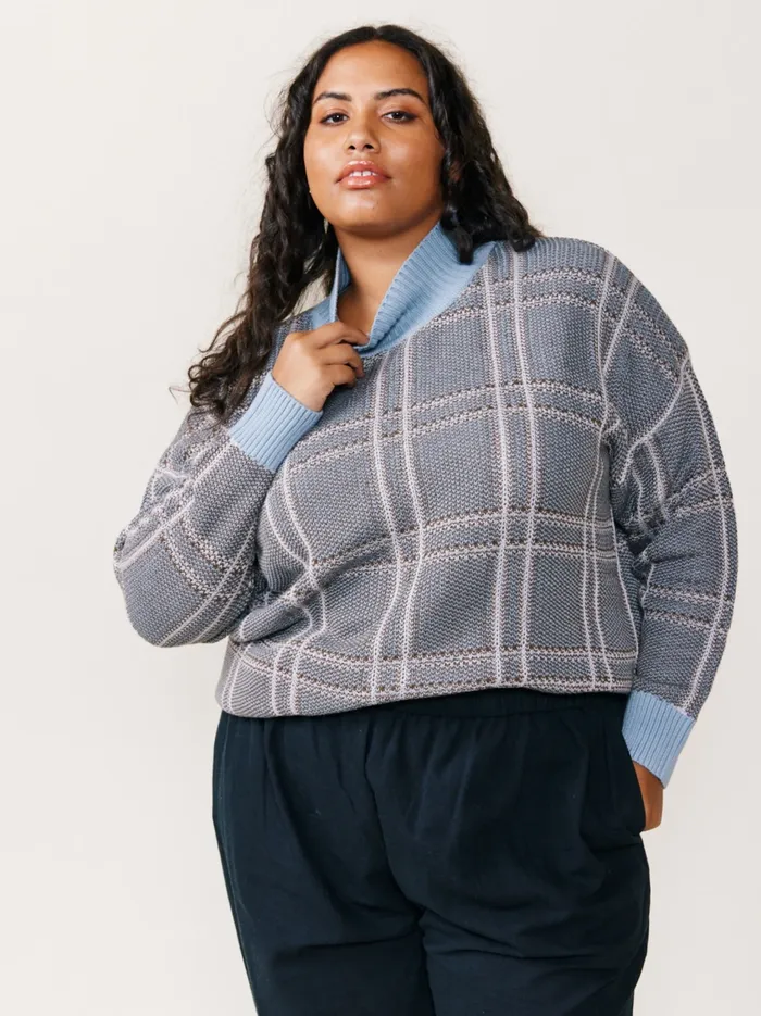 Jana Patterned Turtleneck Sweater Plaid Women Sweaters Able