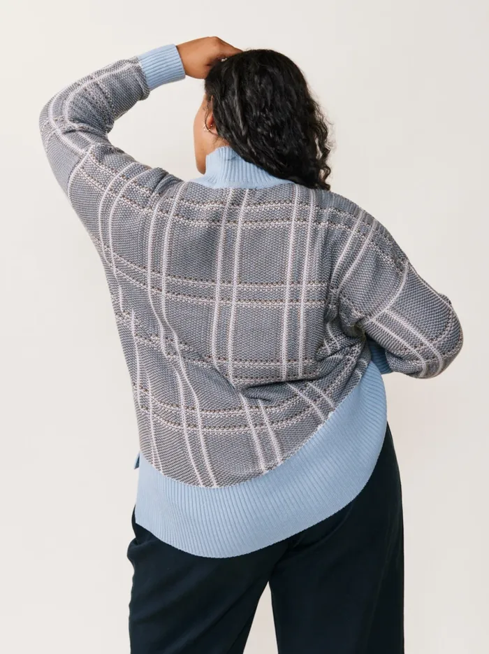 Jana Patterned Turtleneck Sweater Plaid Women Sweaters Able