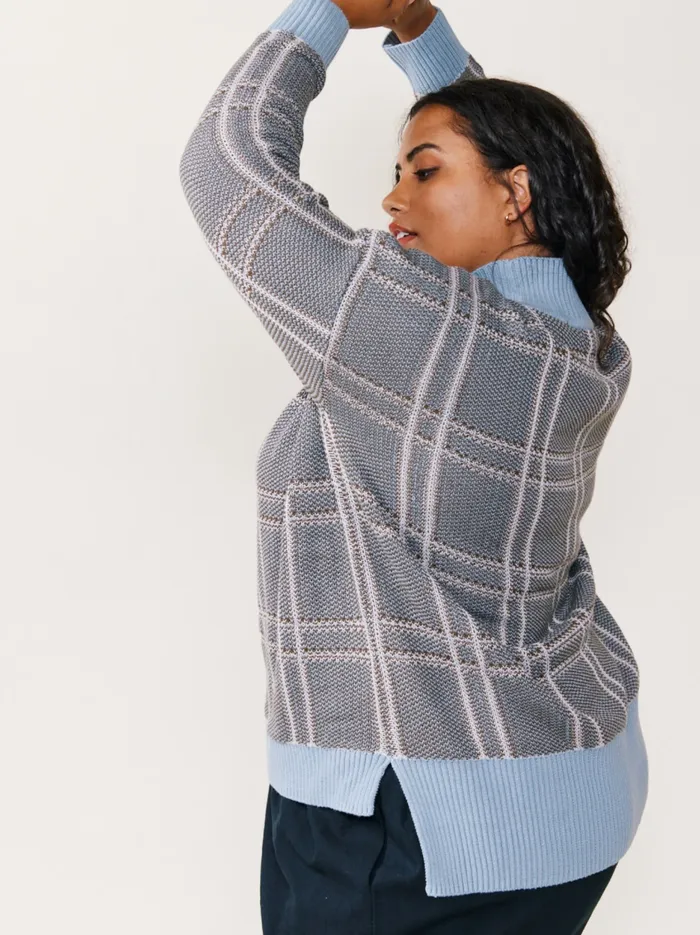 Jana Patterned Turtleneck Sweater Plaid Women Sweaters Able