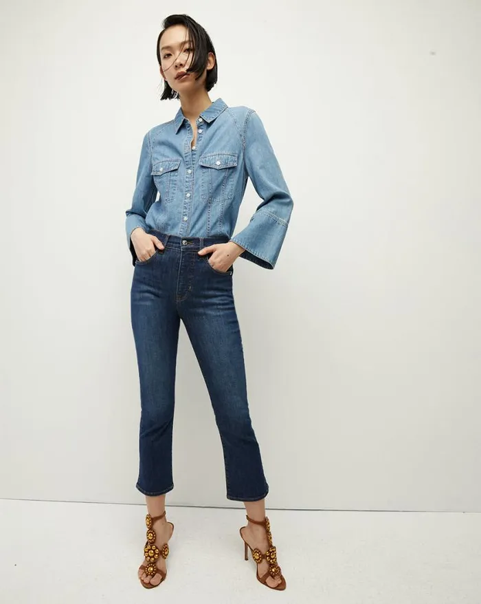 Jeans Shop Veronica Beard Carly KickFlare Jean Bright Blue