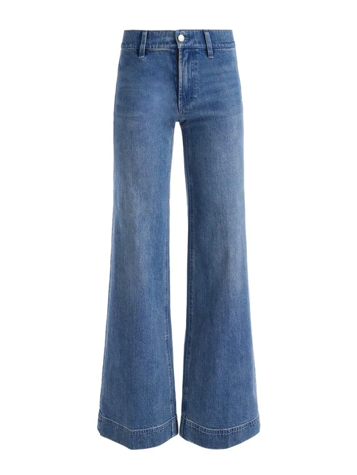 Jeans Women Alice Olivia BRIAN CLEAN FRONT WIDE LEG JEAN Avery Blue