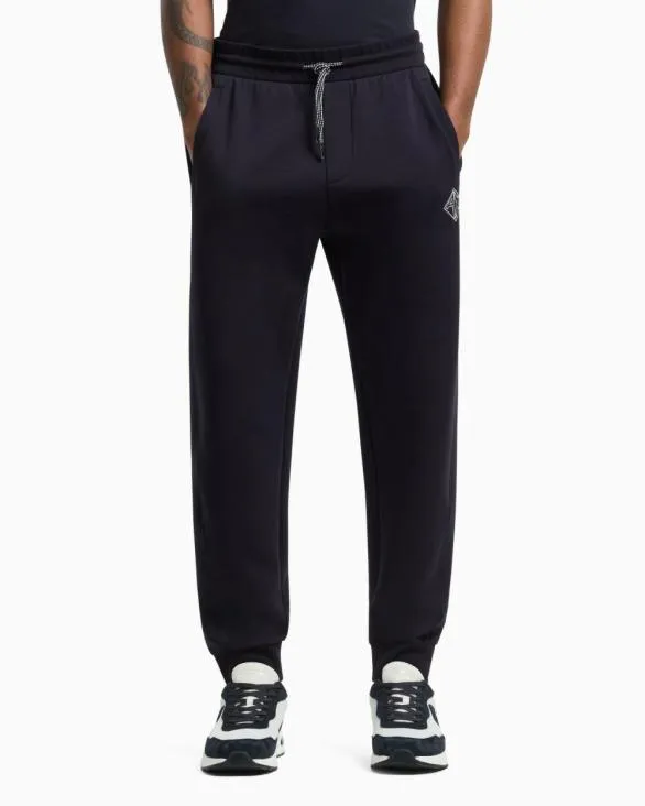 Jogger Pants In Sweatshirt With Contrasting Inserts Navyblue Men Armani Matching Sets
