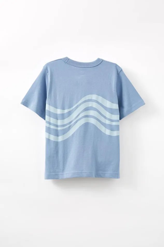 Jonny Short Sleeve Print Tee Dusty Bluehappiness Comes In Waves Boys Cotton On Tops and TShirts Jonny Short Sleeve Print Tee Dusty Bluehappiness Comes In Waves Boys Cotton On Tops and TShirts