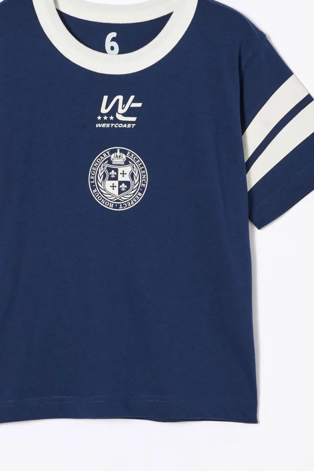 Jonny Short Sleeve Print Tee In The Navywhite West Coast 23 Boys Cotton On Tops and TShirts Jonny Short Sleeve Print Tee In The Navywhite West Coast 23 Boys Cotton On Tops and TShirts