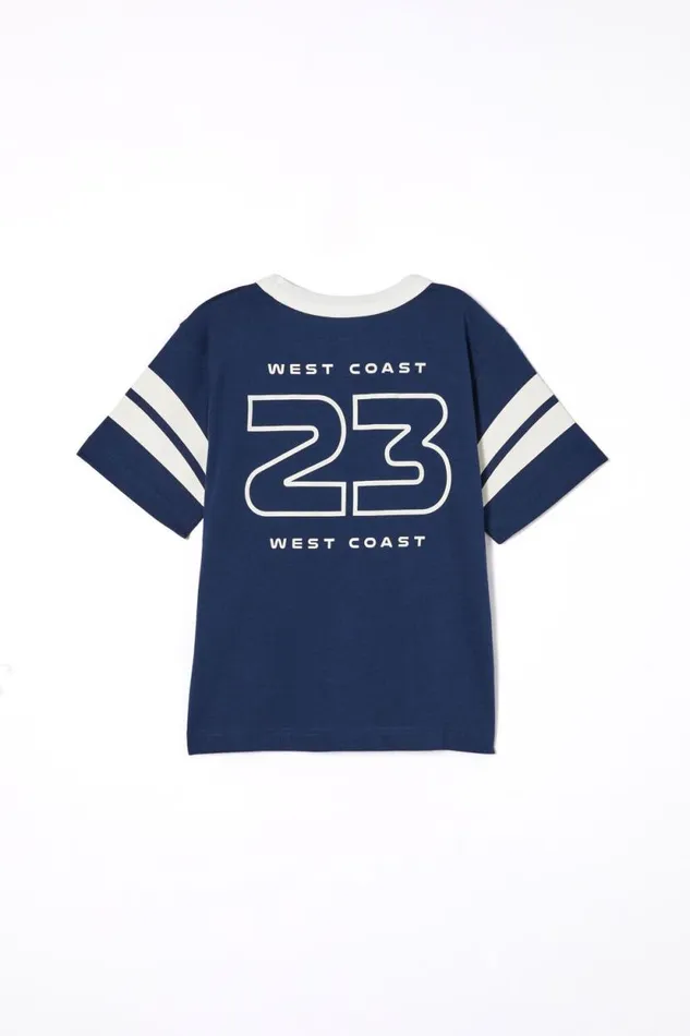 Jonny Short Sleeve Print Tee In The Navywhite West Coast 23 Boys Cotton On Tops and TShirts Jonny Short Sleeve Print Tee In The Navywhite West Coast 23 Boys Cotton On Tops and TShirts