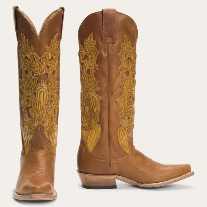 Jules Hand Tooled Leather Boot Brown Women Stetson Western