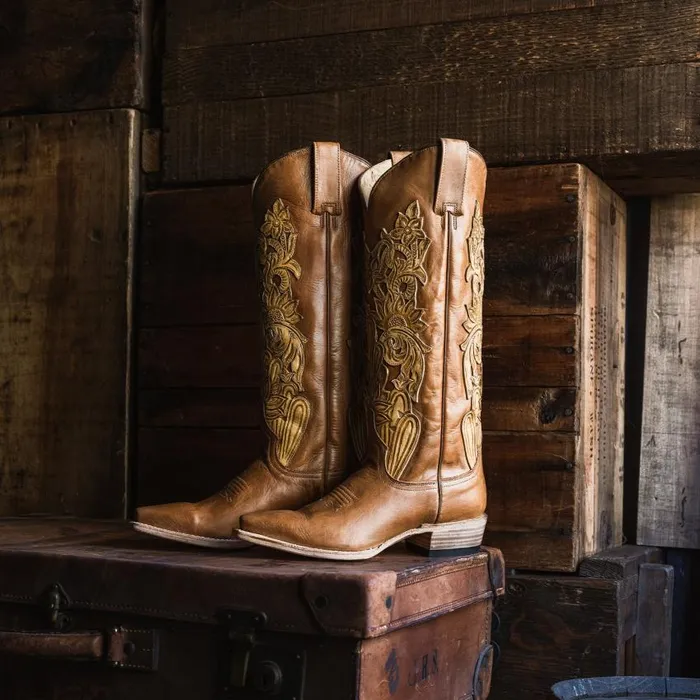 Jules Hand Tooled Leather Boot Brown Women Stetson Western