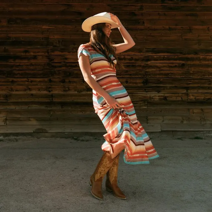 Jules Hand Tooled Leather Boot Brown Women Stetson Western