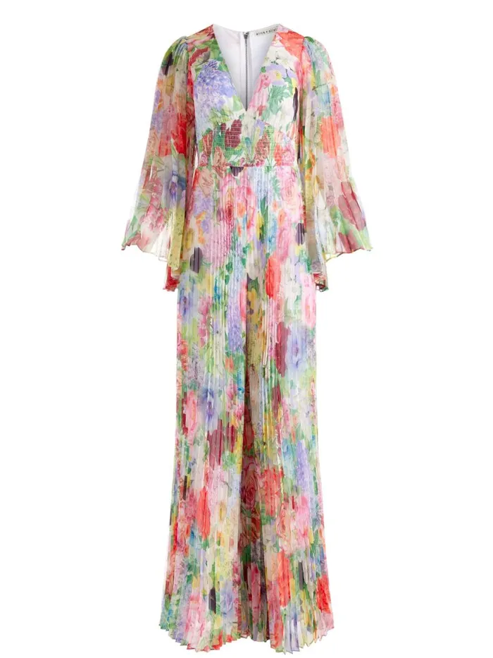 Jumpsuits Rompers Women Alice Olivia BENNET PLEATED WIDE LEG JUMPSUIT Dawn Floral