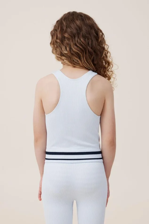 Kali Seamfree Tank Morning Bluein The Navy Stripe Girls Cotton On Tops and TShirts Kali Seamfree Tank Morning Bluein The Navy Stripe Girls Cotton On Tops and TShirts
