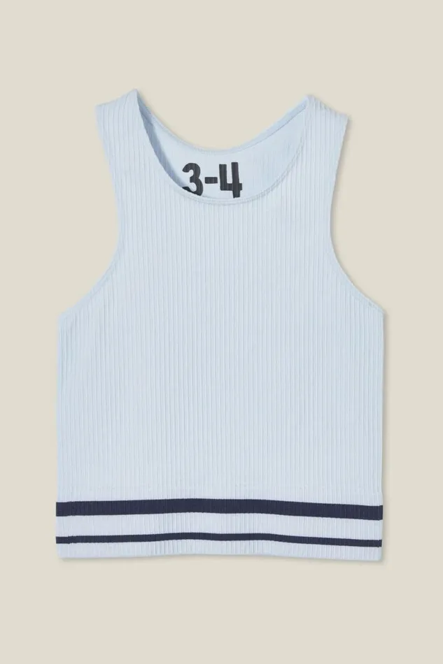 Kali Seamfree Tank Morning Bluein The Navy Stripe Girls Cotton On Tops and TShirts Kali Seamfree Tank Morning Bluein The Navy Stripe Girls Cotton On Tops and TShirts