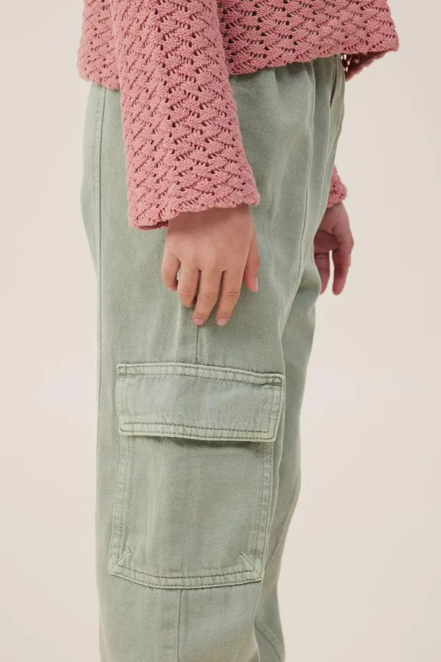 Katie Cargo Pant Deep Sage Girls Cotton On Leggings Pants and Jeans Katie Cargo Pant Deep Sage Girls Cotton On Leggings Pants and Jeans