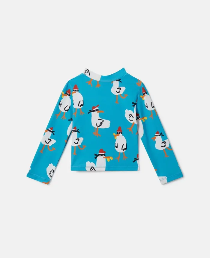 Kids Baby Boys Stella McCartney Seagull Bandit Rash Top Turquoise
