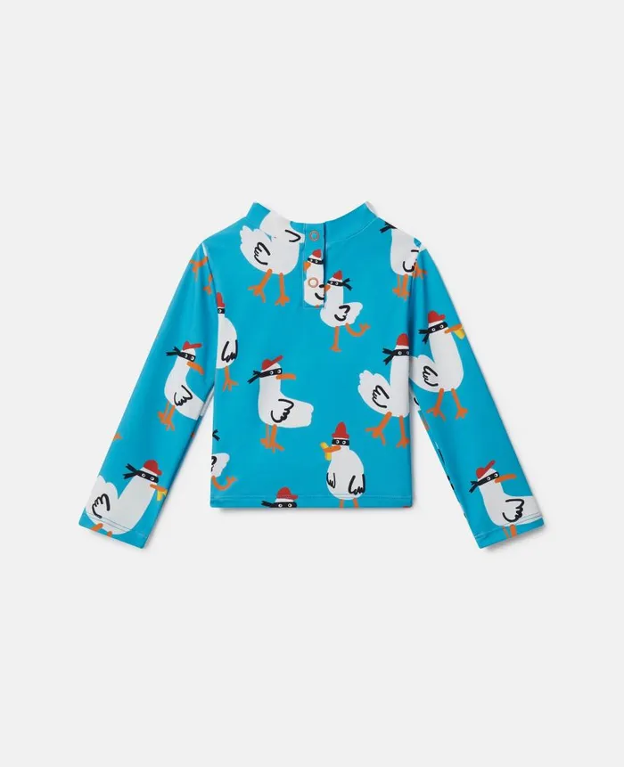 Kids Baby Boys Stella McCartney Seagull Bandit Rash Top Turquoise