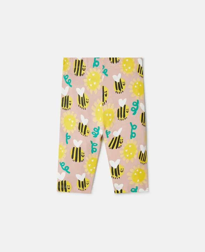 Kids Baby Girls Stella McCartney Bumblebee Sunflower Print Leggings Pink Multicolour