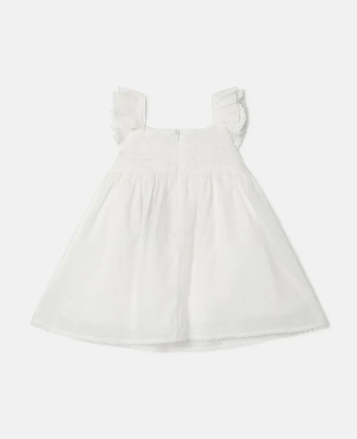 Kids Baby Girls Stella McCartney Frill Sleeve Smock Dress Ivory