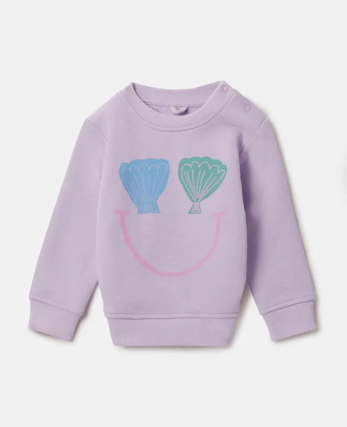 Kids Baby Girls Stella McCartney Seashell Smile Sweatshirt Lilac