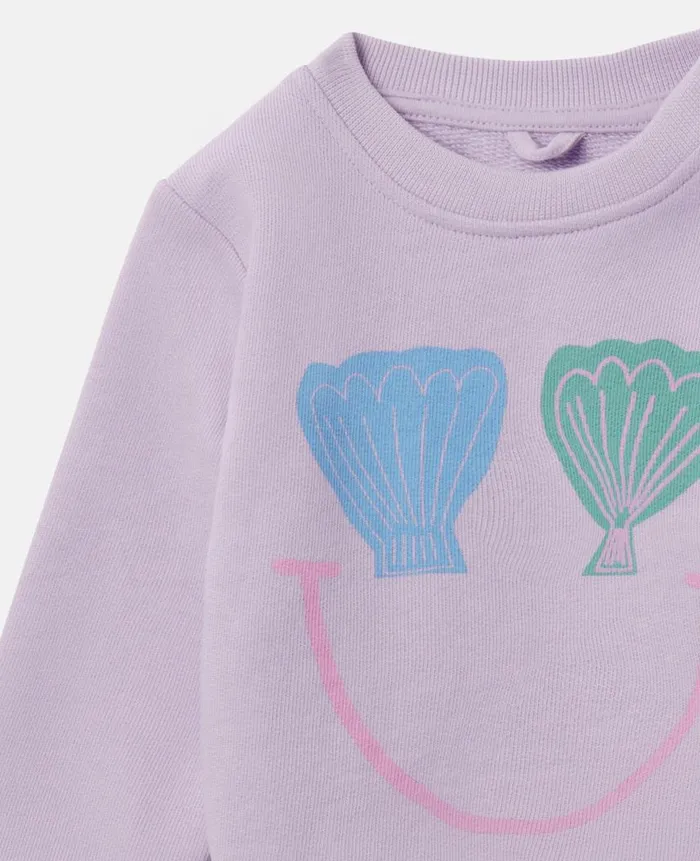 Kids Baby Girls Stella McCartney Seashell Smile Sweatshirt Lilac
