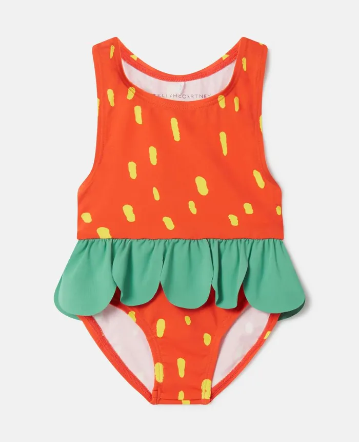 Kids Baby Girls Stella McCartney Strawberry Swimsuit Red