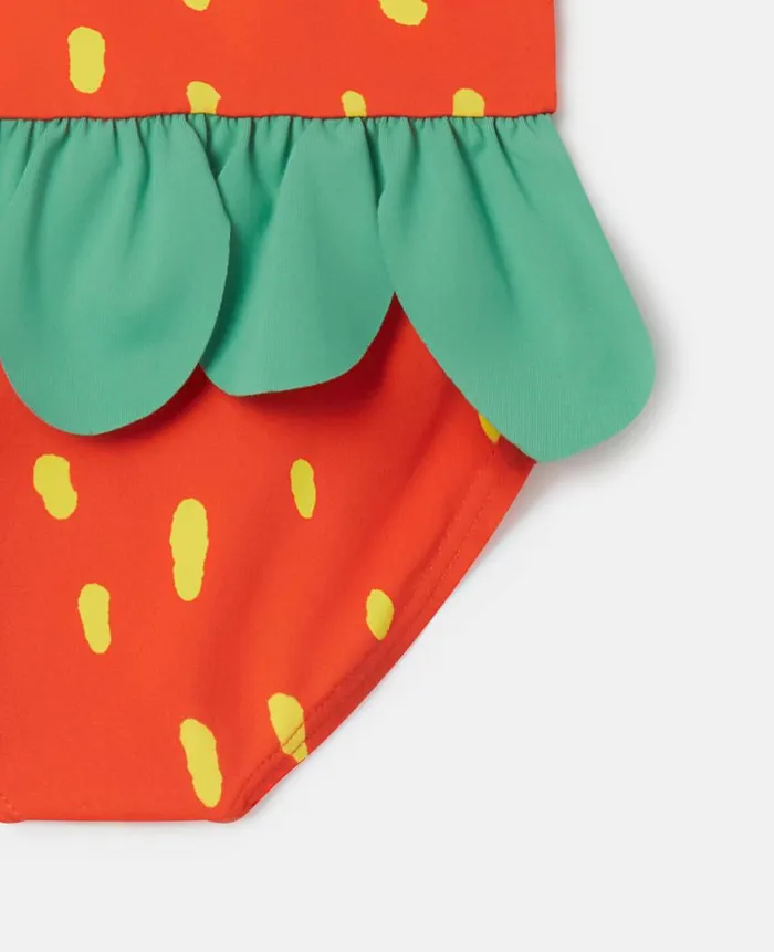 Kids Baby Girls Stella McCartney Strawberry Swimsuit Red