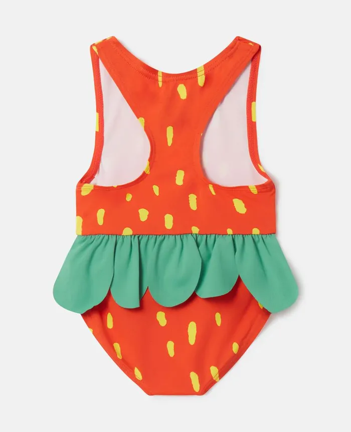 Kids Baby Girls Stella McCartney Strawberry Swimsuit Red