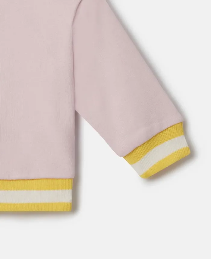 Kids Baby Girls Stella McCartney Summer Doodles Reversible Jersey Cardigan Pink