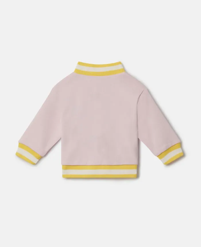 Kids Baby Girls Stella McCartney Summer Doodles Reversible Jersey Cardigan Pink