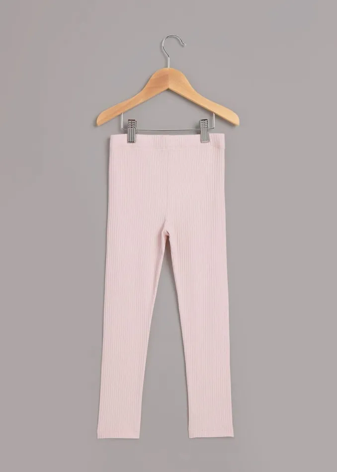 Kids Bottoms Whistles Pink Ribbed Leggings