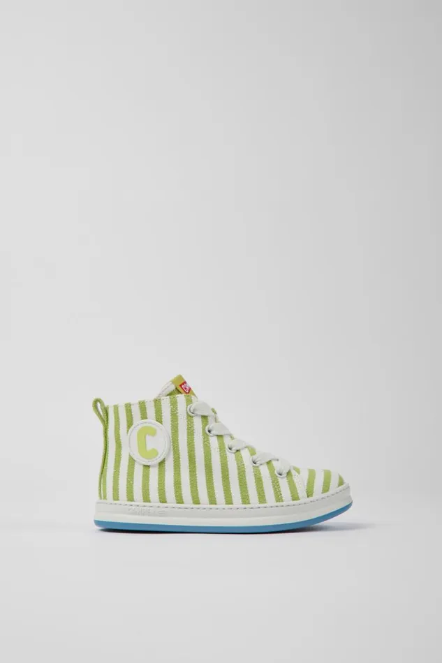 Kids Camper Boots Runner Green And White Textile Sneakers For Kids Kids Camper Boots Runner Green And White Textile Sneakers For Kids