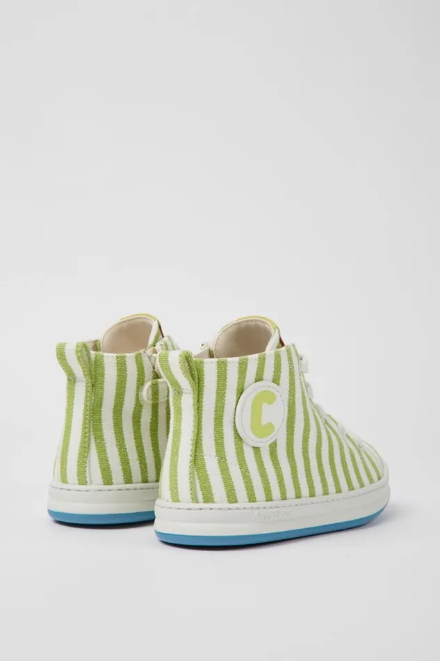 Kids Camper Boots Runner Green And White Textile Sneakers For Kids Kids Camper Boots Runner Green And White Textile Sneakers For Kids