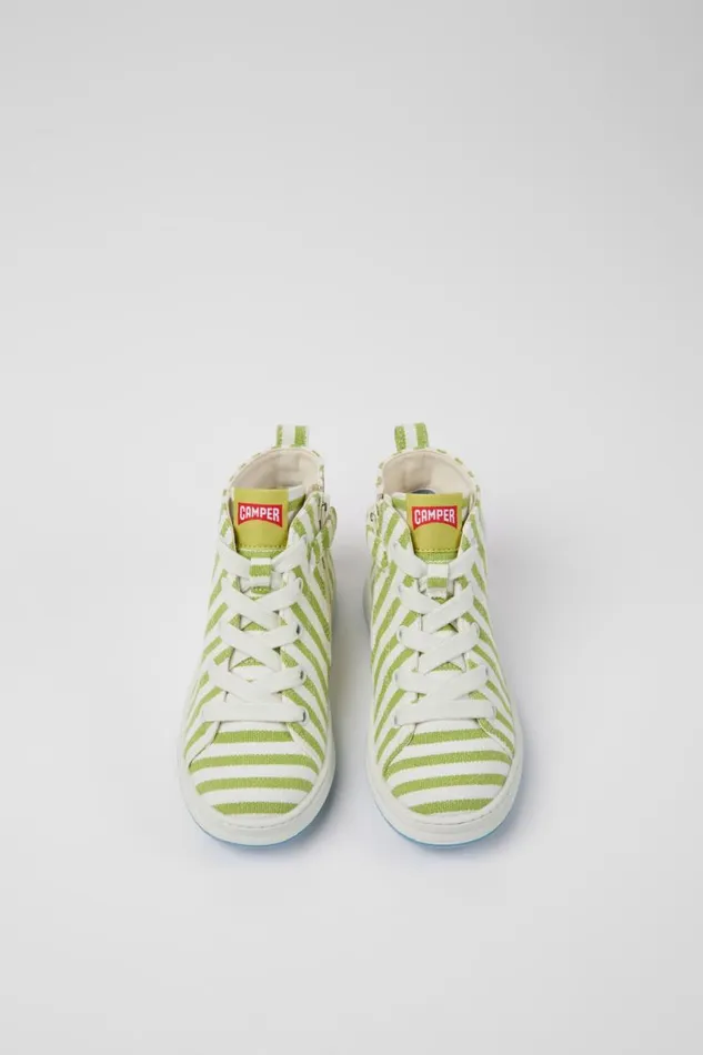 Kids Camper Boots Runner Green And White Textile Sneakers For Kids Kids Camper Boots Runner Green And White Textile Sneakers For Kids