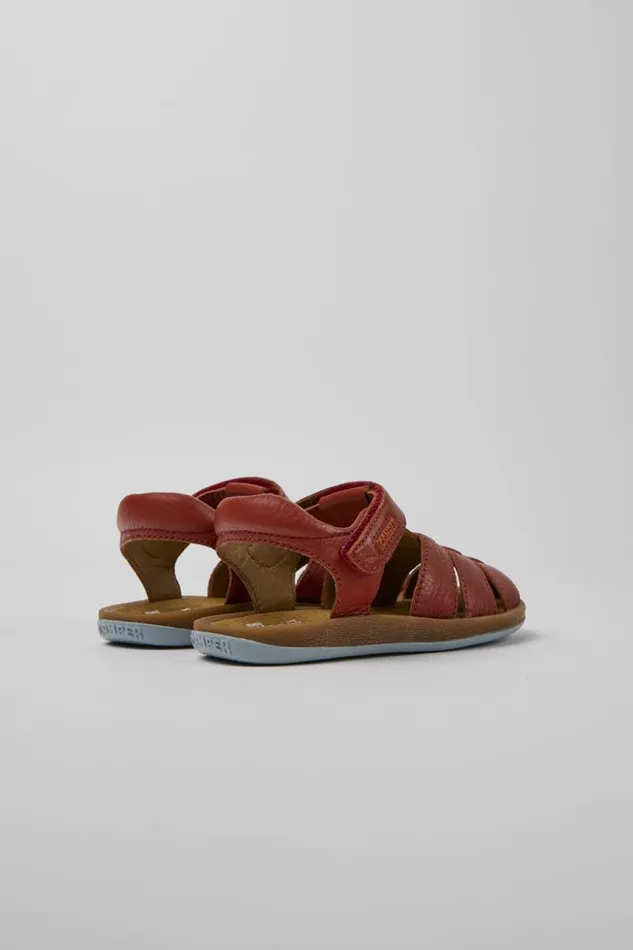 Kids Camper Sandals Bicho Red Leather Sandals For Kids Kids Camper Sandals Bicho Red Leather Sandals For Kids