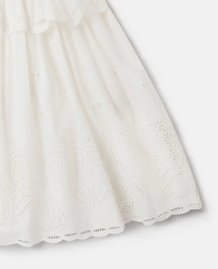Kids Dresses and Jumpsuits Stella McCartney Embroidery Anglaise Cotton Dress White
