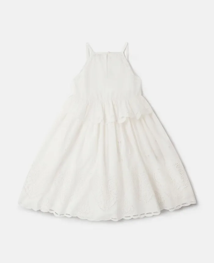 Kids Dresses and Jumpsuits Stella McCartney Embroidery Anglaise Cotton Dress White