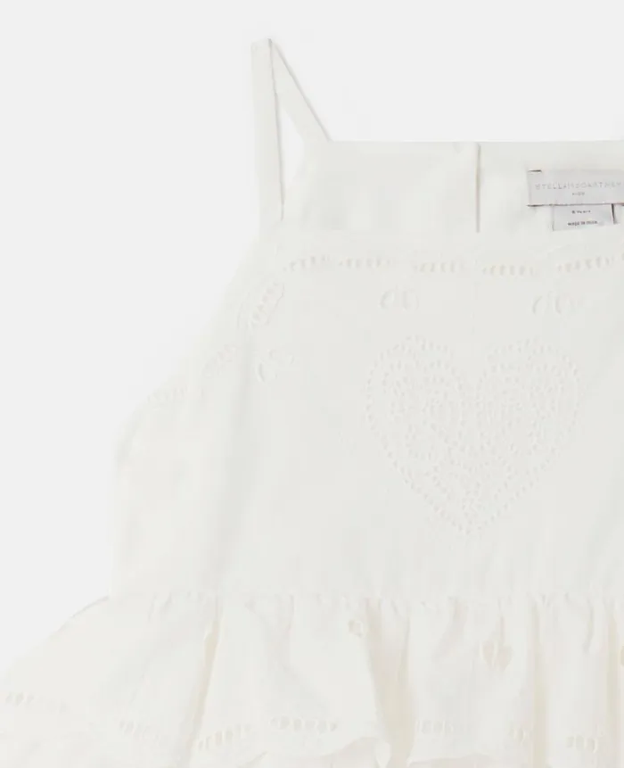 Kids Dresses and Jumpsuits Stella McCartney Embroidery Anglaise Cotton Dress White