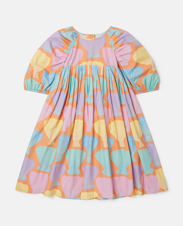 Kids Dresses and Jumpsuits Stella McCartney Seashell Print Puff Sleeve Dress Multicolour Kids Dresses and Jumpsuits Stella McCartney Seashell Print Puff Sleeve Dress Multicolour