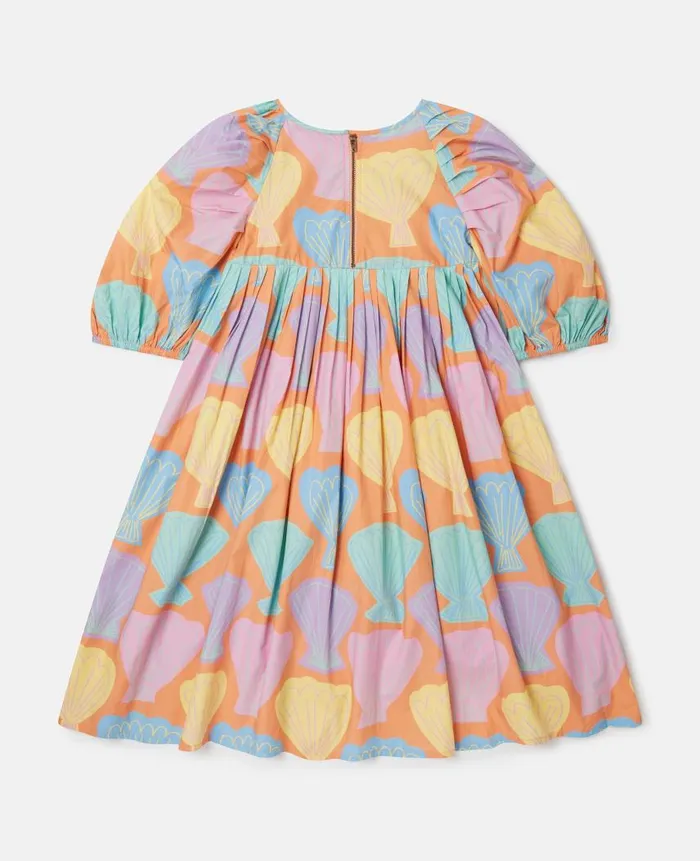 Kids Dresses and Jumpsuits Stella McCartney Seashell Print Puff Sleeve Dress Multicolour