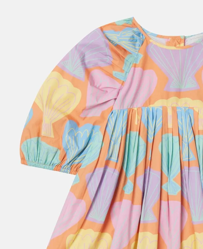 Kids Dresses and Jumpsuits Stella McCartney Seashell Print Puff Sleeve Dress Multicolour