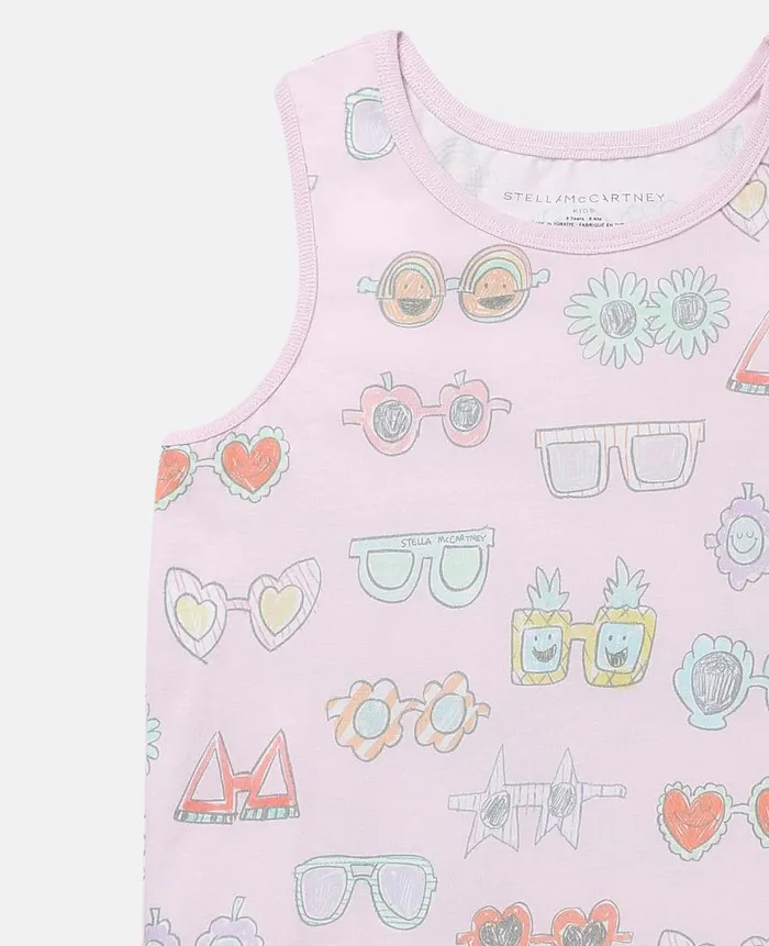 Kids Dresses and Jumpsuits Stella McCartney Sunglasses Doodle Print Sleeveless Dress Pink